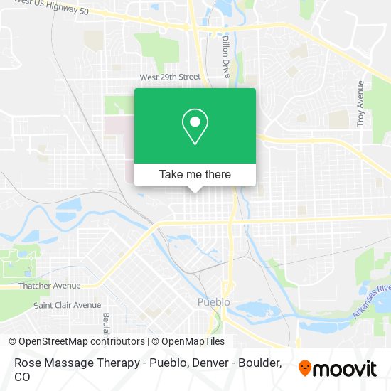 Rose Massage Therapy - Pueblo map