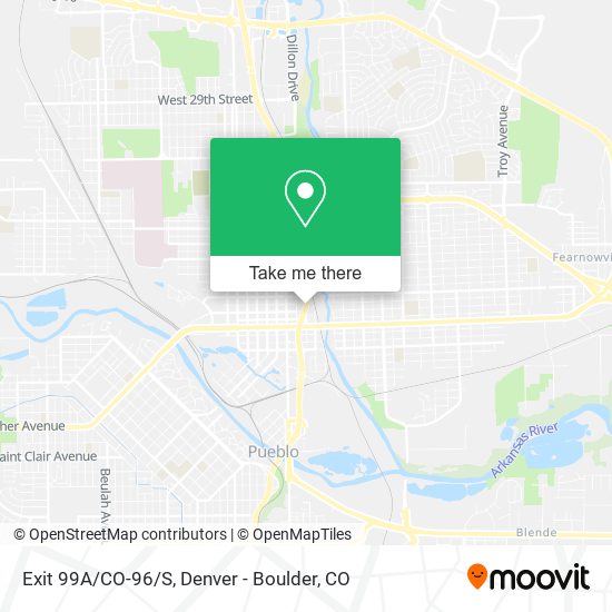 Exit 99A/CO-96/S map