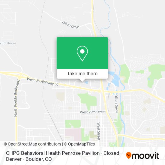 Mapa de CHPG Behavioral Health Penrose Pavilion - Closed
