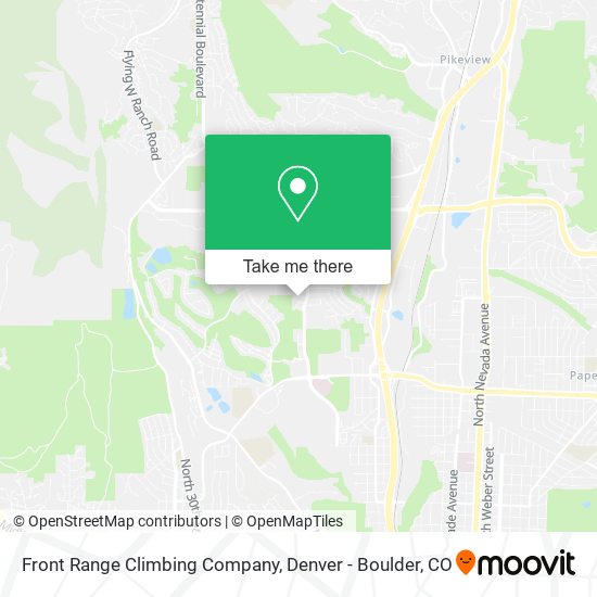 Front Range Climbing Company map
