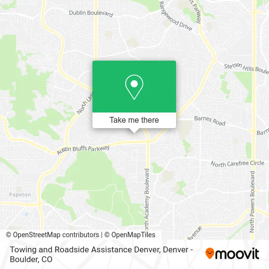 Towing and Roadside Assistance Denver map