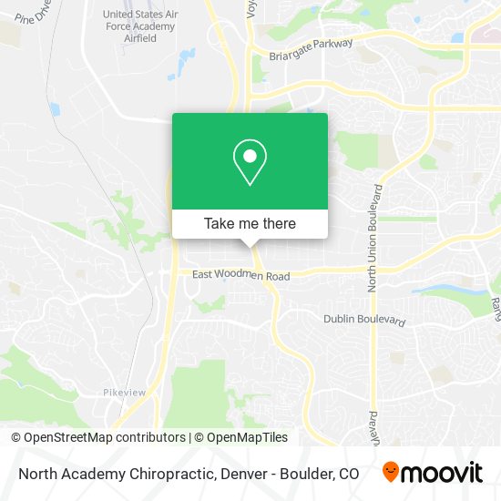 North Academy Chiropractic map