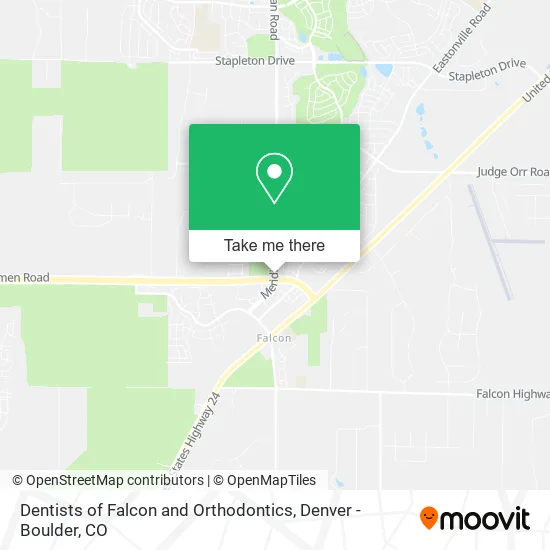 Dentists of Falcon and Orthodontics map