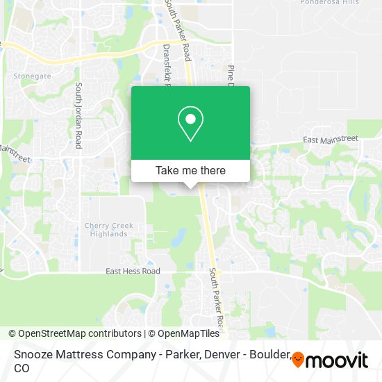 Mapa de Snooze Mattress Company - Parker