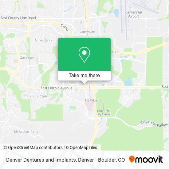 Denver Dentures and Implants map