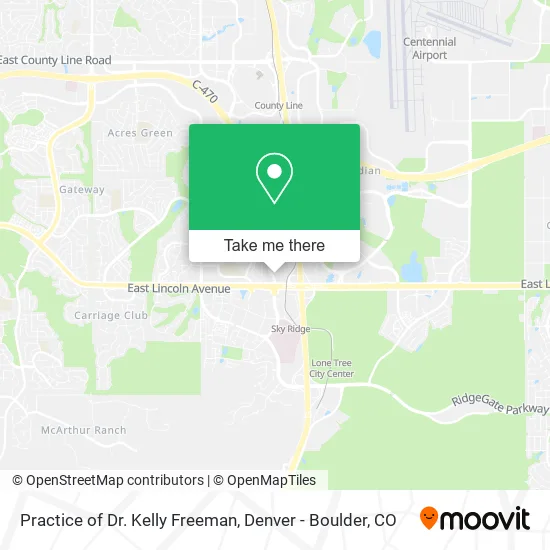 Practice of Dr. Kelly Freeman map