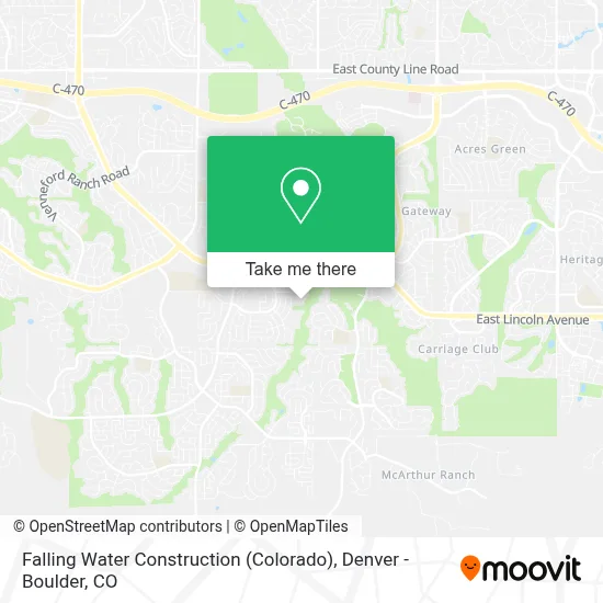 Falling Water Construction (Colorado) map