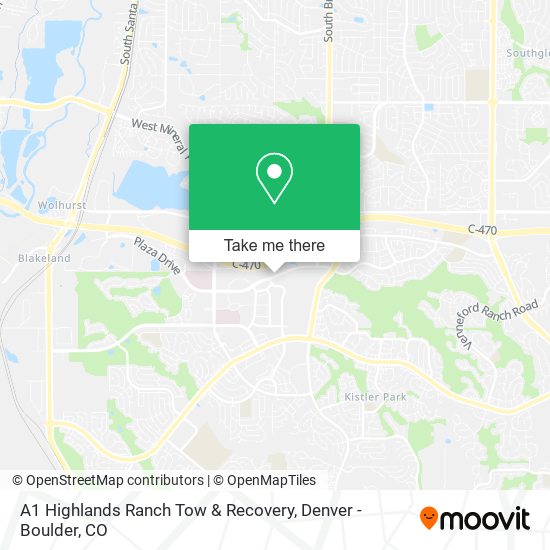 A1 Highlands Ranch Tow & Recovery map