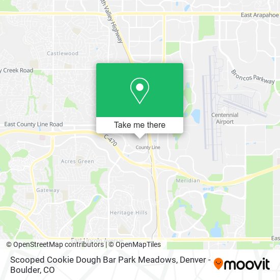 Scooped Cookie Dough Bar Park Meadows map