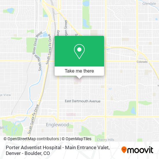 Mapa de Porter Adventist Hospital - Main Entrance Valet