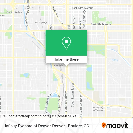 Infinity Eyecare of Denver map