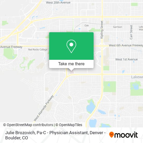 Mapa de Julie Brozovich, Pa-C - Physician Assistant