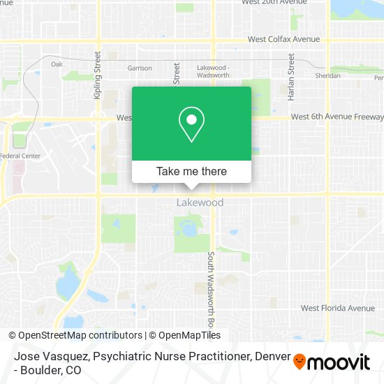 Jose Vasquez, Psychiatric Nurse Practitioner map