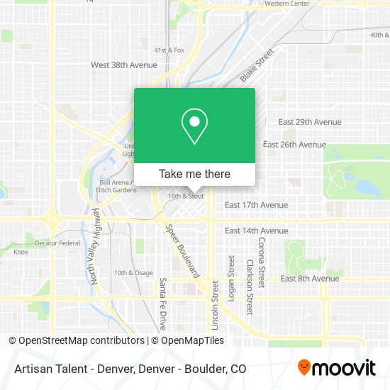 Mapa de Artisan Talent - Denver