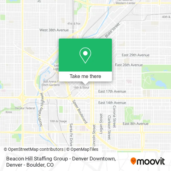 Mapa de Beacon Hill Staffing Group - Denver Downtown