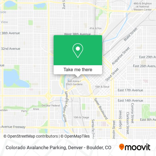 Colorado Avalanche Parking map