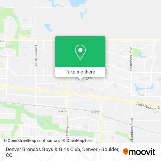 Denver Broncos Boys & Girls Club map