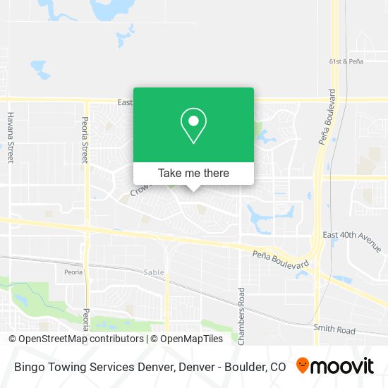 Mapa de Bingo Towing Services Denver