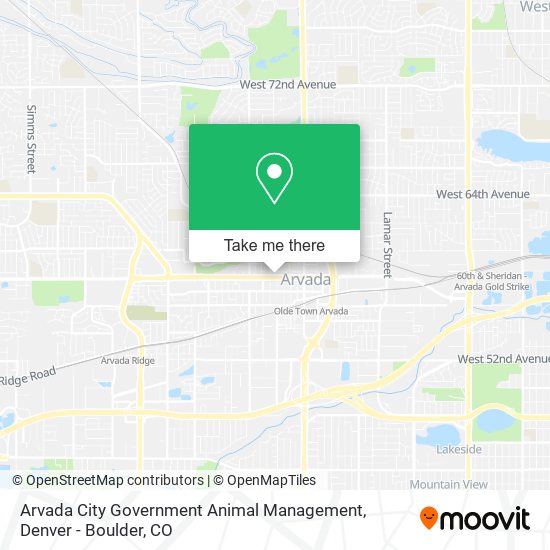 Arvada City Government Animal Management map