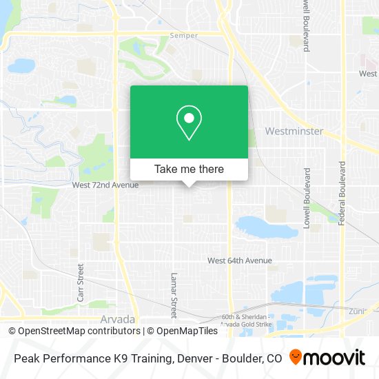 Mapa de Peak Performance K9 Training