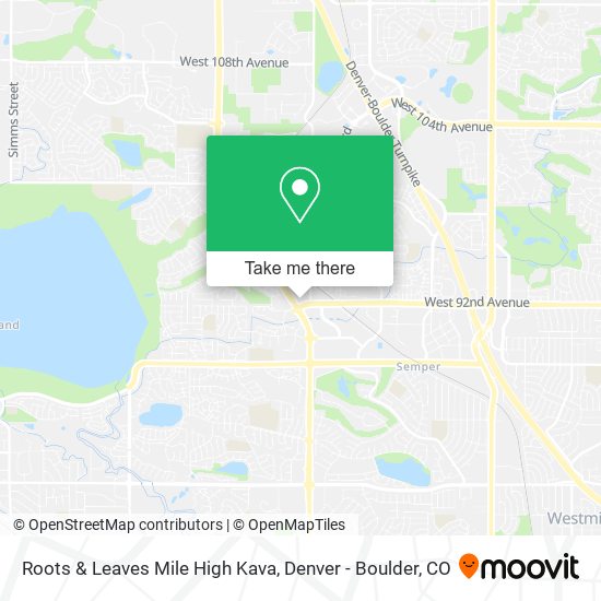 Mapa de Roots & Leaves Mile High Kava