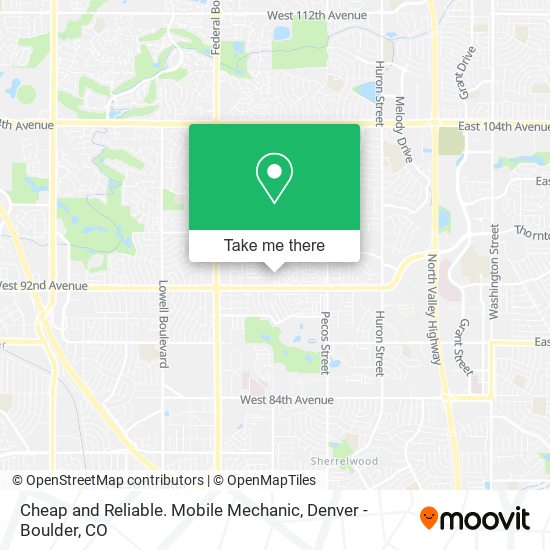Mapa de Cheap and Reliable. Mobile Mechanic