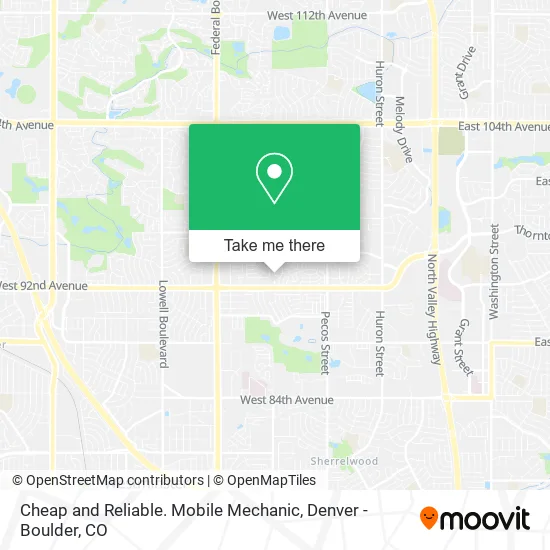 Cheap and Reliable. Mobile Mechanic map