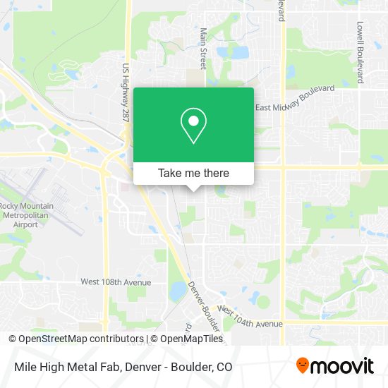 Mapa de Mile High Metal Fab