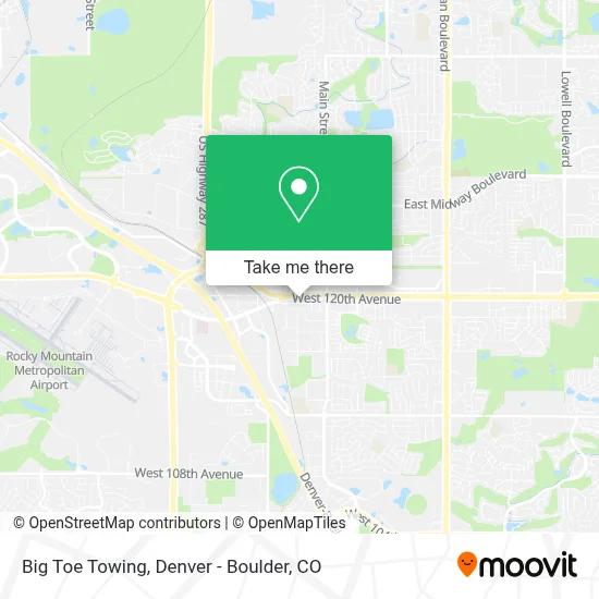 Big Toe Towing map