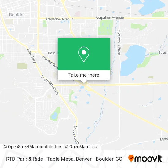 Mapa de RTD Park & Ride - Table Mesa