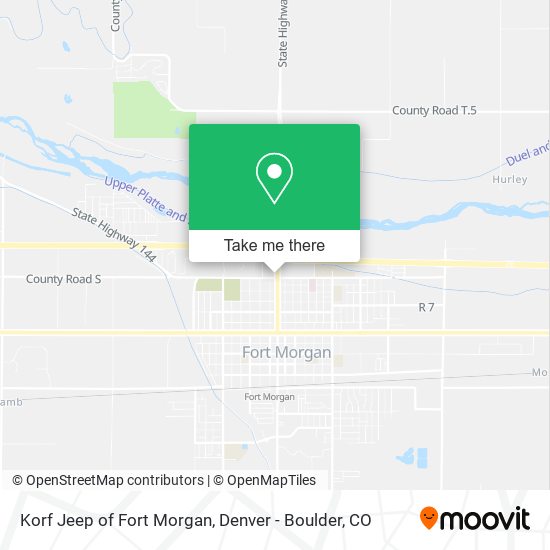 Korf Jeep of Fort Morgan map