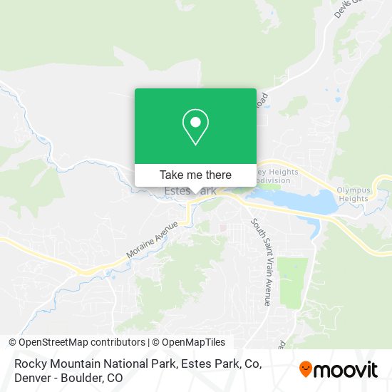 Mapa de Rocky Mountain National Park, Estes Park, Co