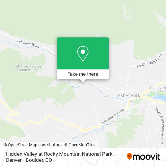 Hidden Valley at Rocky Mountain National Park map