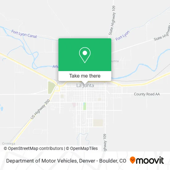 Department of Motor Vehicles map