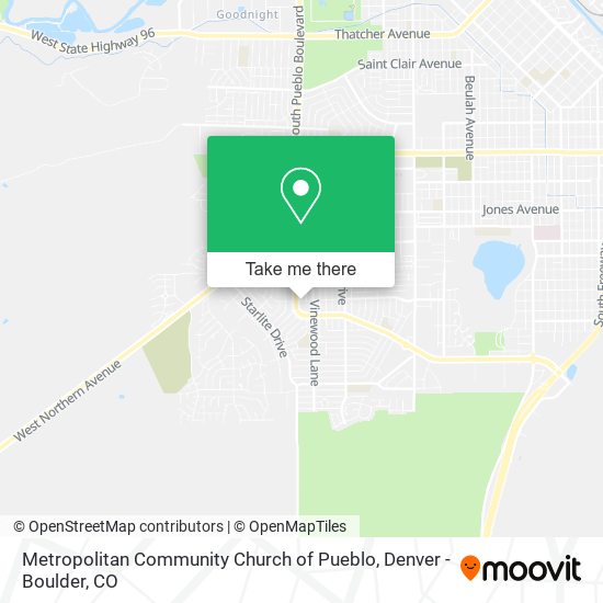 Metropolitan Community Church of Pueblo map