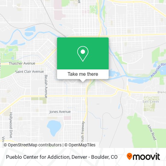 Pueblo Center for Addiction map