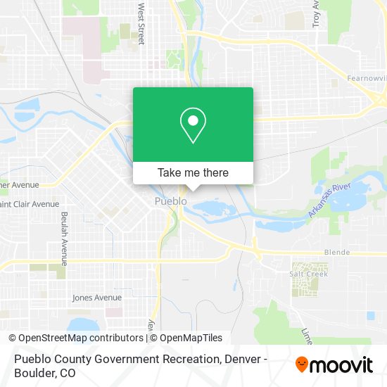 Mapa de Pueblo County Government Recreation
