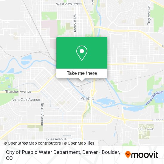 City of Pueblo Water Department map