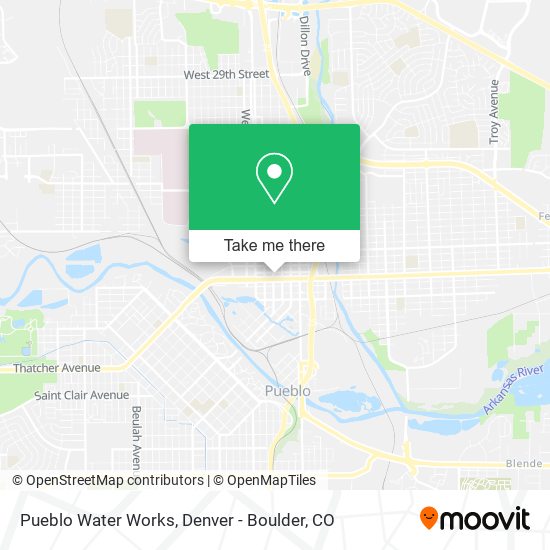 Pueblo Water Works map