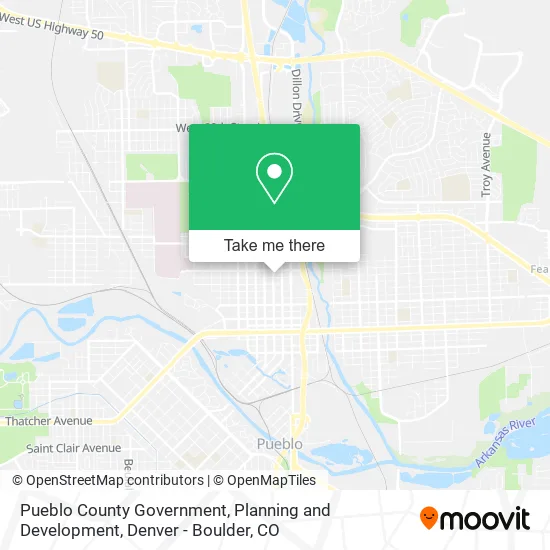 Pueblo County Government, Planning and Development map