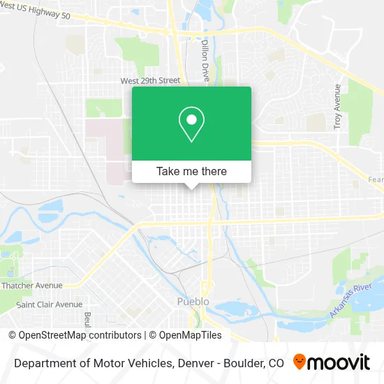 Department of Motor Vehicles map