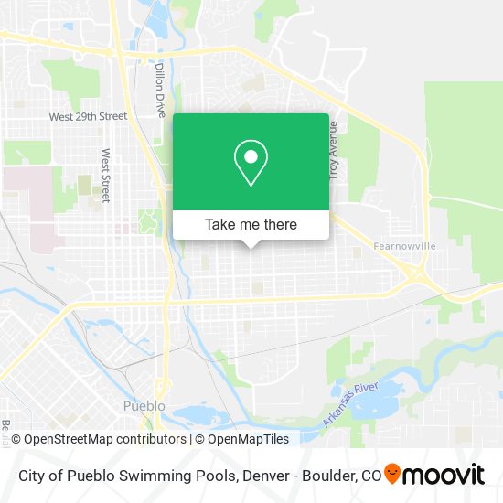 City of Pueblo Swimming Pools map