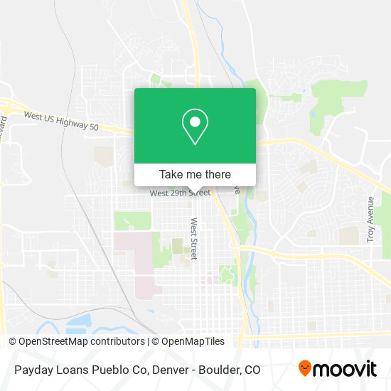 Mapa de Payday Loans Pueblo Co