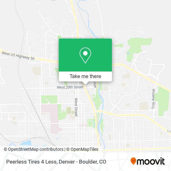 Mapa de Peerless Tires 4 Less