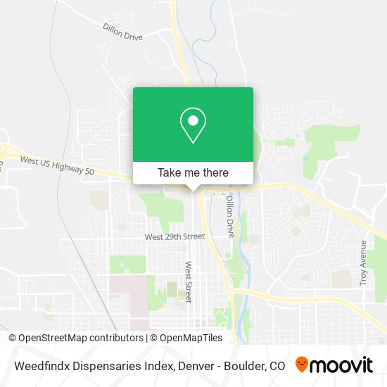 Mapa de Weedfindx Dispensaries Index
