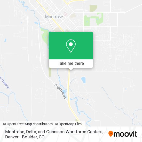 Montrose, Delta, and Gunnison Workforce Centers map