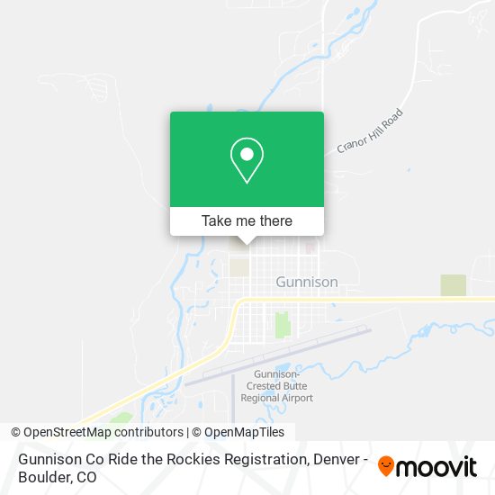 Mapa de Gunnison Co Ride the Rockies Registration