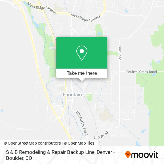 S & B Remodeling & Repair Backup Line map