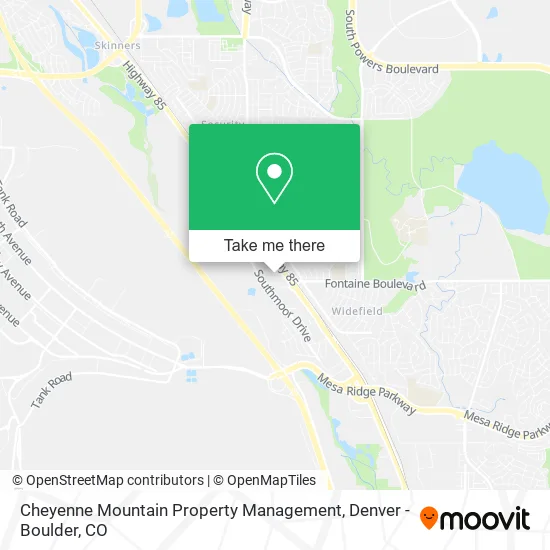 Cheyenne Mountain Property Management map
