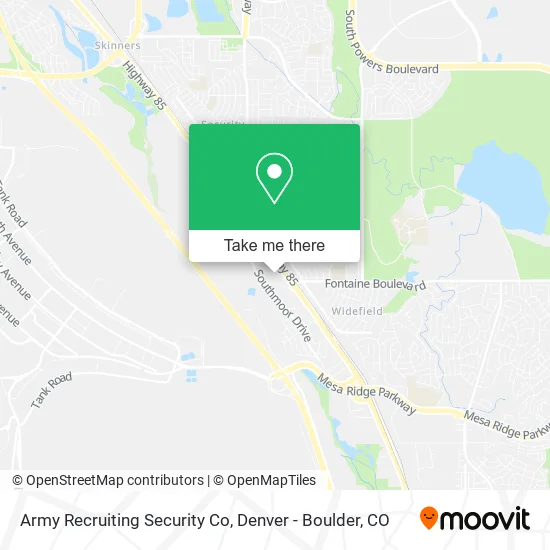 Army Recruiting Security Co map
